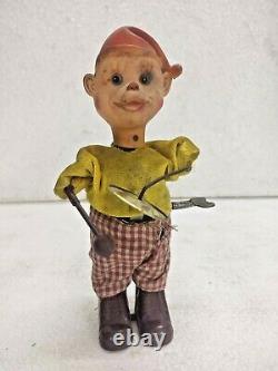 Old Vintage Rare Little Cymbalist / Drummer Clock-work Wind Up Toy, Collectible