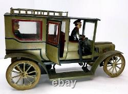 Original George CARETTE 12 Clockwork Tin Litho Limousine Toy Car gunthermann