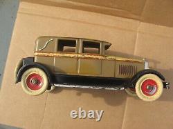 Original Old Kingsbury Windup Toy Car Limousine Brougham Tin Toy