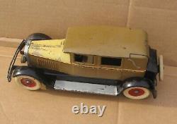 Original Old Kingsbury Windup Toy Car Limousine Brougham Tin Toy