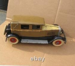 Original Old Kingsbury Windup Toy Car Limousine Brougham Tin Toy