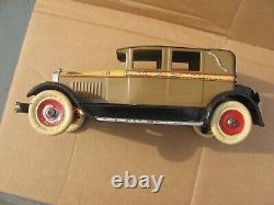 Original Old Kingsbury Windup Toy Car Limousine Brougham Tin Toy