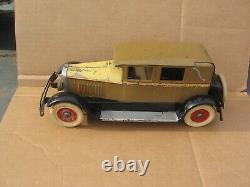 Original Old Kingsbury Windup Toy Car Limousine Brougham Tin Toy