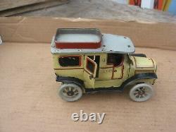 Original Old Orobr Germany Tin Windup Toy Car With Driver