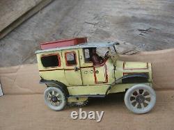Original Old Orobr Germany Tin Windup Toy Car With Driver
