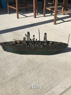 Orkin Craft Battleship New Mexico Clock WorK Bing Germany Large Circa 1915