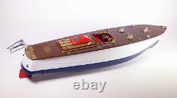 Orkin Craft Big Model Toy Speedboat Wind-up Original 1930s Fully Restored