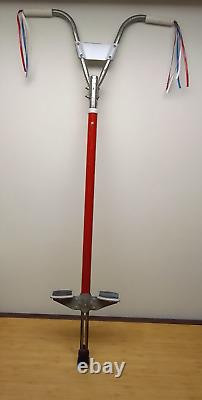 POGO STICK RARE 1950'S Original Working Rubber Steps Streamers Red