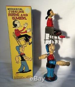 POPEYE JUGGLING OLIVE OYL Linemar WIND-UP NEAR MINT-1950's