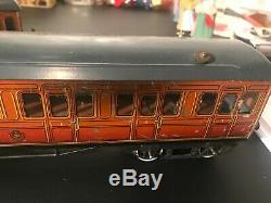 Pair of Vintage Hornby Tin O Gauge Electric Lighted Metropolitan Coaches, 1 & 3