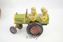 Pair of Vintage Marx Tin Wind Up Eccentric Cars Jumpin Jeep & Old Jalopy Working