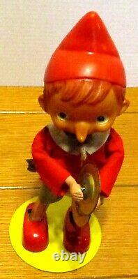 Pinocchio Metal Wind-Up Toy Circa 1950 Plays Cymbals and Sways 11 1/2 Tall