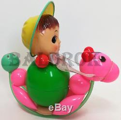 Pm 030 Riding Doll Roly Poly Red China Plastic Toy Tin Vintage'60 Mint In Box