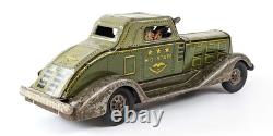 Pressed Steel Marx Tin Litho Hq 7 Staff G Man Pursuit Car Windup Toy Ultra Rare