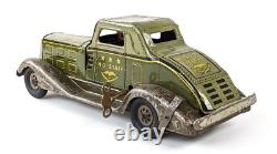 Pressed Steel Marx Tin Litho Hq 7 Staff G Man Pursuit Car Windup Toy Ultra Rare