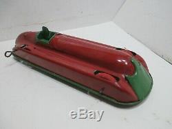 RACE CAR WITH ORIGINAL BOX WIND-UP TESTED WORKS GOOD VINTAGE 1940s