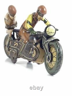 RARER Vintage US Zone Germany CKO 353 Kellerman SOZIUS Motorcycle Tin Windup Toy