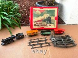 RARE 1900's Hafner Hafner's Overland Flyer Wind-Up Train Set Cast Iron NICE