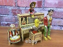 RARE 1920's ANTIQUE UNIQUE ART LIL ABNER BAND WIND-UP TIN LITHO ANIMATED VTG TOY