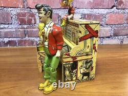 RARE 1920's ANTIQUE UNIQUE ART LIL ABNER BAND WIND-UP TIN LITHO ANIMATED VTG TOY