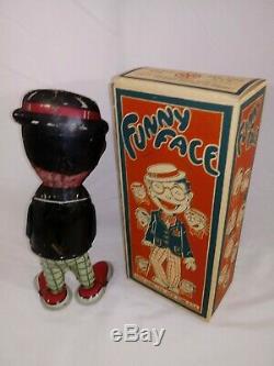 RARE 1927 Marx FUNNY FACE HAROLD LLOYD wind up walker with Nice Repro Box WORKS