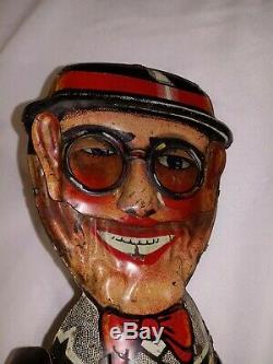 RARE 1927 Marx FUNNY FACE HAROLD LLOYD wind up walker with Nice Repro Box WORKS