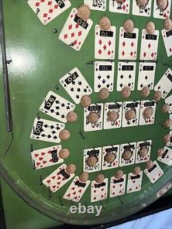 RARE 1930's Lindstrom's Wooden Tabletop Poker Pinball Bagatelle Antique Game