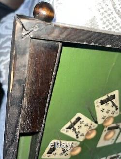 RARE 1930's Lindstrom's Wooden Tabletop Poker Pinball Bagatelle Antique Game