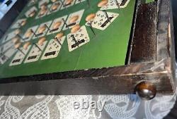 RARE 1930's Lindstrom's Wooden Tabletop Poker Pinball Bagatelle Antique Game
