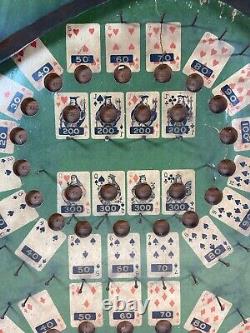 RARE 1930's Lindstrom's Wooden Tabletop Poker Pinball Bagatelle Antique Game