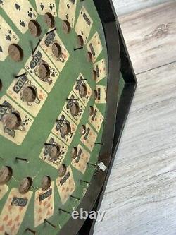 RARE 1930's Lindstrom's Wooden Tabletop Poker Pinball Bagatelle Antique Game