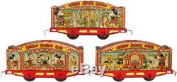 RARE 1930's Lionel MICKEY MOUSE Circus Train Set withorg box Disney Tin Windup Toy