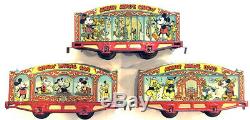 RARE 1930's Lionel MICKEY MOUSE Circus Train Set withorg box Disney Tin Windup Toy
