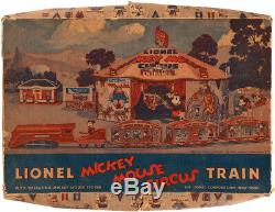 RARE 1930's Lionel MICKEY MOUSE Circus Train Set withorg box Disney Tin Windup Toy