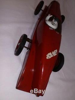 RARE 1935 JOUETS Citroen ROSALIE wind-up FRENCH BOAT TAIL race car withLIGHT