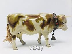 RARE 1940s VINTAGE WINDUP TIN TOY COW MADE BY KOHLER GERMANY 1940s Mechanical