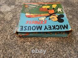 RARE 1950's Marx/Disney Tin Wind Up Mickey Mouse Express. Works great no rust