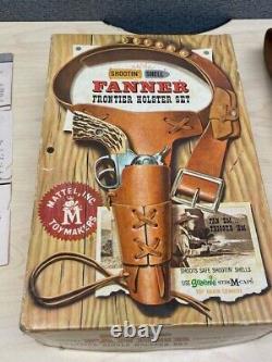 RARE 1958 MATTEL FANNER Frontier Holster Set Shootin Shell #623 with Box Nice