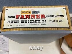 RARE 1958 MATTEL FANNER Frontier Holster Set Shootin Shell #623 with Box Nice