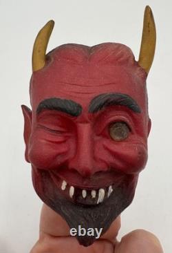 RARE 1960s Rubber Winking Devil Head Magic Seer Swami Mascot Rat Rod Charm