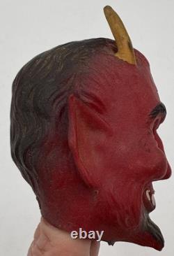 RARE 1960s Rubber Winking Devil Head Magic Seer Swami Mascot Rat Rod Charm