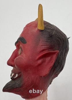 RARE 1960s Rubber Winking Devil Head Magic Seer Swami Mascot Rat Rod Charm