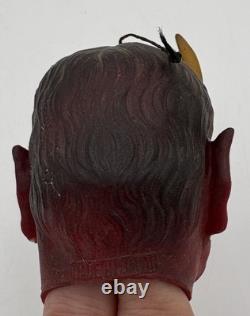 RARE 1960s Rubber Winking Devil Head Magic Seer Swami Mascot Rat Rod Charm