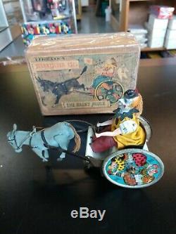 RARE Antique Lehmann's THE BALKY MULE Wind-up Toy & Original Box -Germany