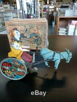 RARE Antique Lehmann's THE BALKY MULE Wind-up Toy & Original Box -Germany