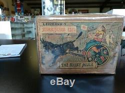 RARE Antique Lehmann's THE BALKY MULE Wind-up Toy & Original Box -Germany