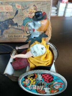 RARE Antique Lehmann's THE BALKY MULE Wind-up Toy & Original Box -Germany