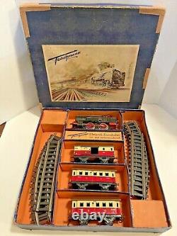 RARE Fleischmann US Zone Germany Tin Wind Up Train Set. Original Box. Works