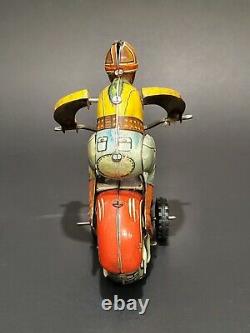 RARE GÖSO / GOSO W. GERMANY MOTORCYCLE TIN TOY WIND UP ACROBAT Missing Key