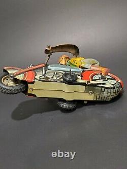 RARE GÖSO / GOSO W. GERMANY MOTORCYCLE TIN TOY WIND UP ACROBAT Missing Key